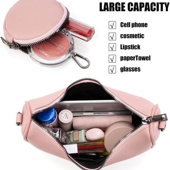 Pink Crossbody Bag with Chain Strap - Picture 10 of 10